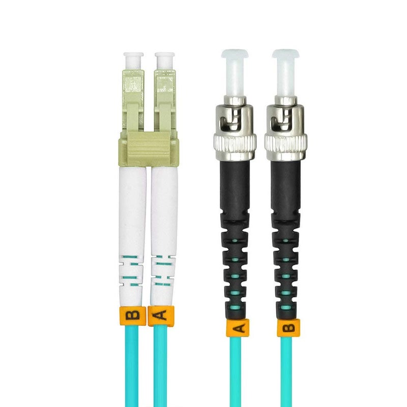 Jeirdus 3Meters 10ft LC to ST Duplex 50/125 10G OM3 Multi-Mode Fiber Optic Cable Jumper Optical Patch Cord LC-ST - Image 2